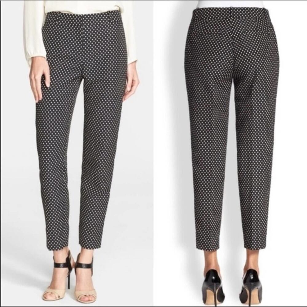 Kate Spade black and beige‎ cropped Polka Dot Margaux Pants size 2